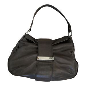 Banana‎ Republic Gray Cow Leather Top Handle Magnetic Closure Hobo Bag